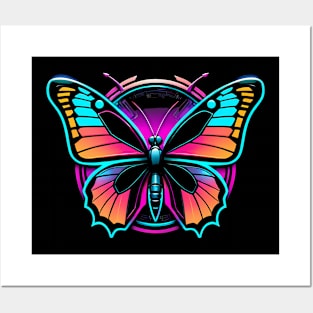 Butterfly logo cyberpunk style Posters and Art